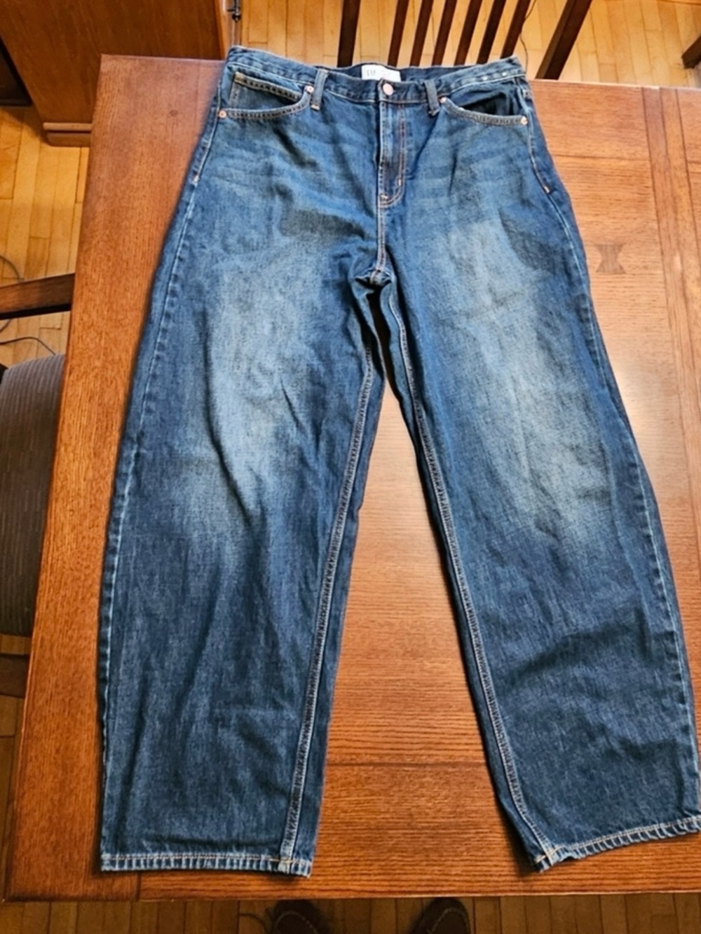 Gap Barrel High Rise Dark Indigo Jeans 14 Or 32